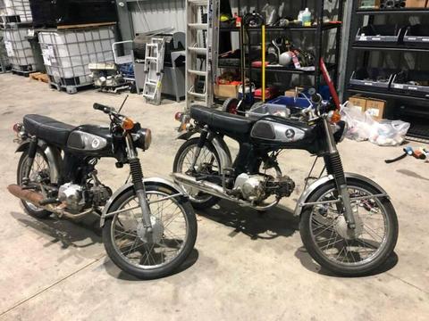 Honda SS50 x 2 motorcycles WOW 1966 mini bike yamaha suzuki
