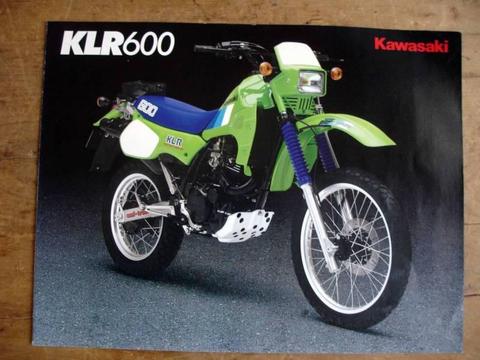 vintage 1987 KAWASAKI KLR600-B2 KLR 600 SALES BROCHURE