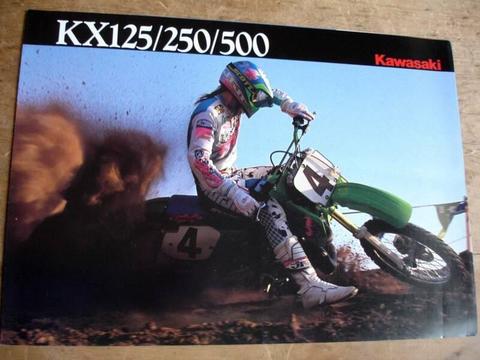 original 1990 KAWASAKI KX125-H1 KX250-H1 KX500-E2 KX Brochure