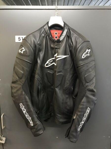 Aplinestars Leather Motorcycle Jacket Like New - size 58 XL