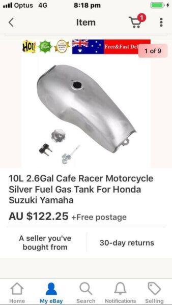 Cafe racer gas tank