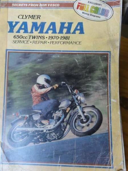 YAMAHA 650cc TWINS MOTORCYCLE WORKSHOP MANUAL c1970-81