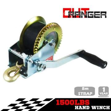 1500LBS Recovery Hand Winch 2-gear Synthetic Strap Boat Trailer 4