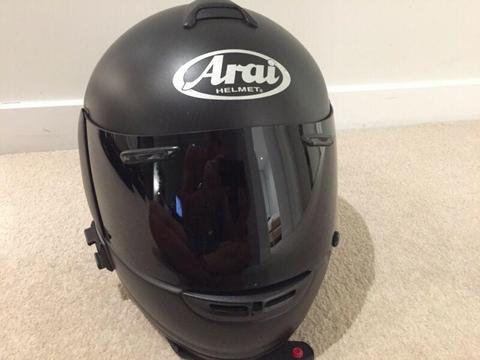 Arai Motorcycle Helmet HR Mono 4 - Black - Red inlay