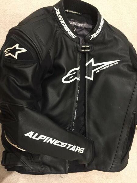 Alpinestars GP Pro Leather Black White Motorcycle Jacket