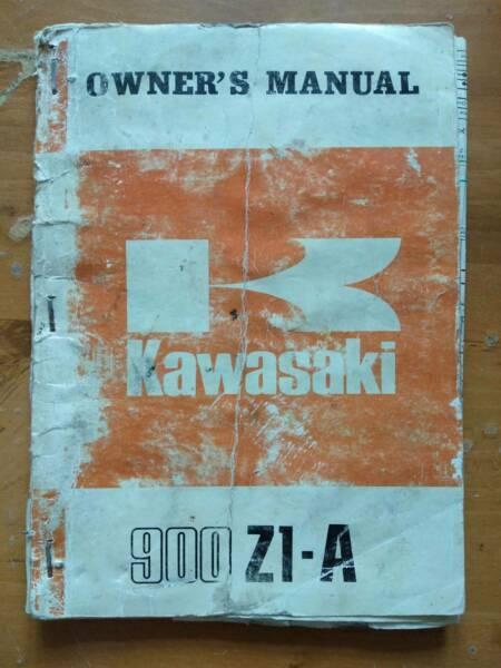 Kawasaki Z1A 900 owners manual