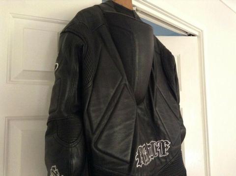 Motorbike one- piece leather suit