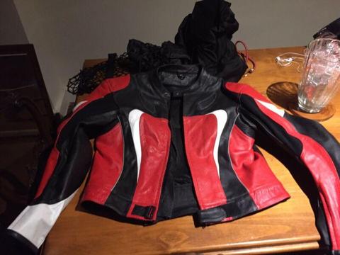 Motorbike heavy leather jacket size XL