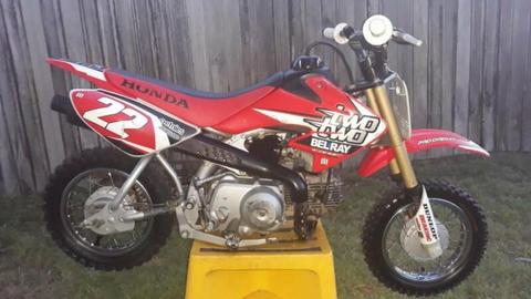 Honda CRF50 88cc top and carb Five-0 Pitbike ridden by 9 yo