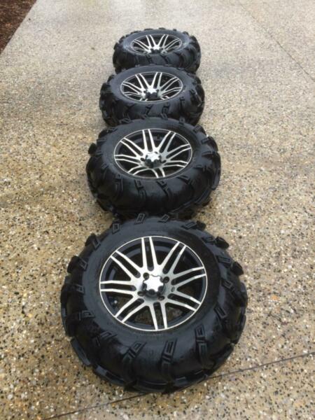 4 ATV mud tyres and aluminium rims