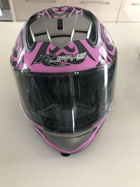 Small RJays motorcycle helmet