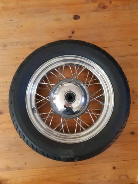 Harley Davidson Heritage Softail from wheel with tyre