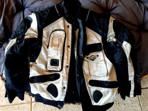 Black and grey full armour riding motorcycle jacket size S