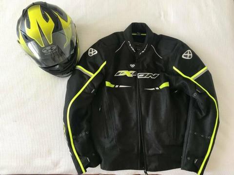 Motorbike Textile Jacket with Motorbike Helmet