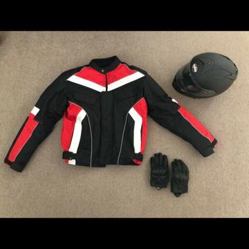 Motorcycle gears - Jacket, Helmet and gloves