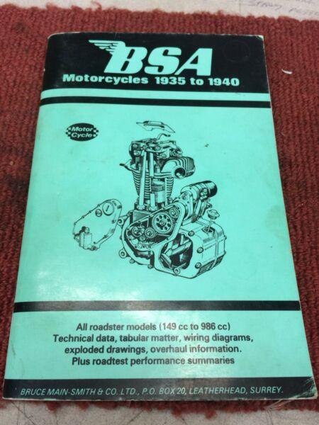 BSA motorcycle work shop manual 1935/40
