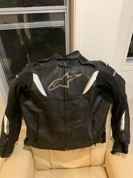 Alpinestar racing leather jacket and matching gloves