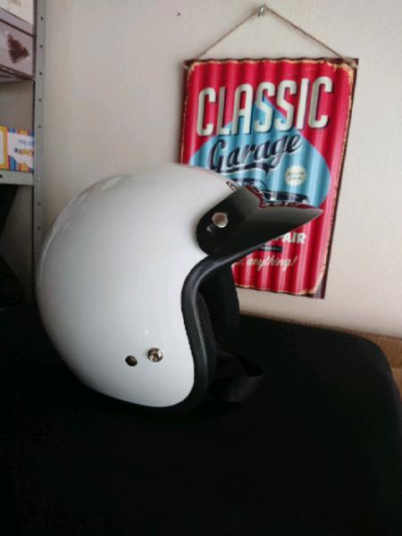 White motorbike helmet