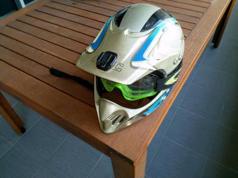 Motorcross Helmet and Goggles