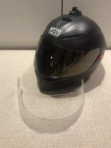 Like new AGV K-3 SIZE XL Helmet + gold reflecting visor