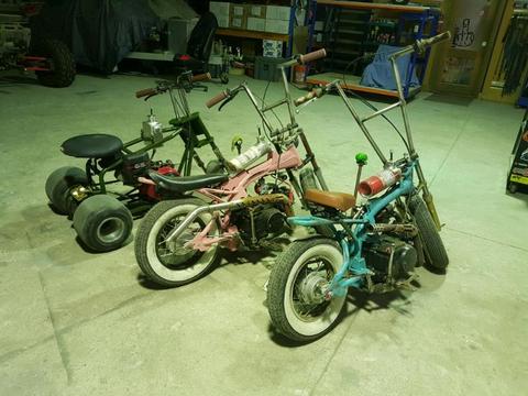 Mini choppers custom rat motorbikes and deltek trike