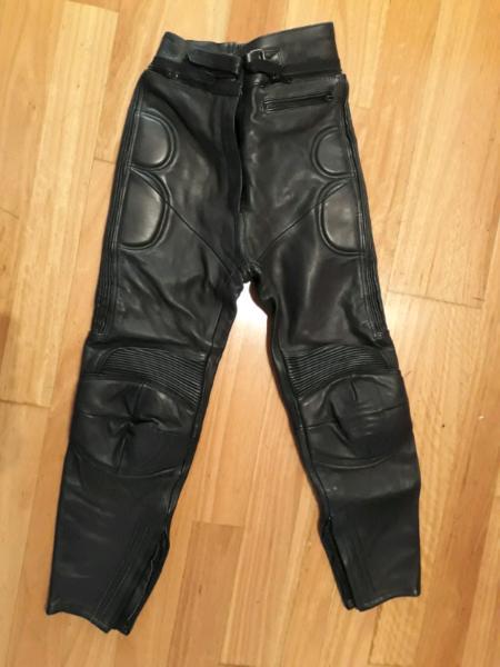 Leather Bike Trousers, ladies size 10