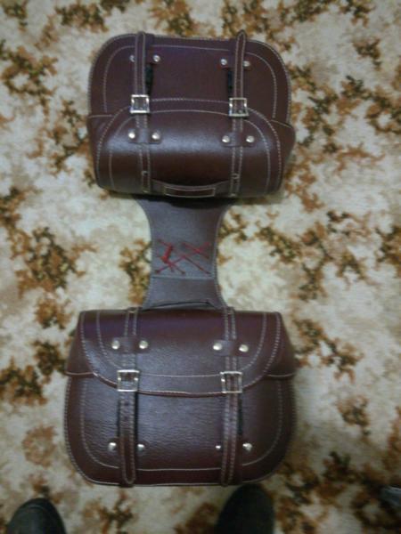 Brown motor bike vintage style saddle bags,hardly been used