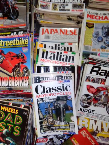 Motorcycle magazines.1970s to 2000