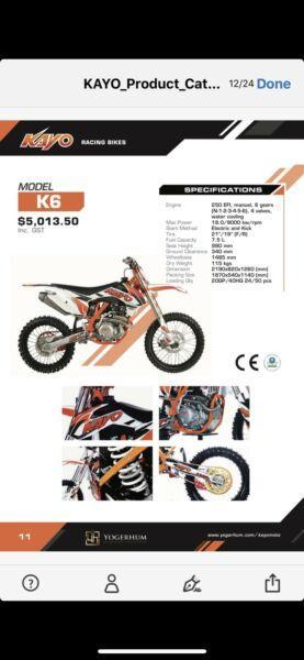 KAYO K6 250 dirt bike