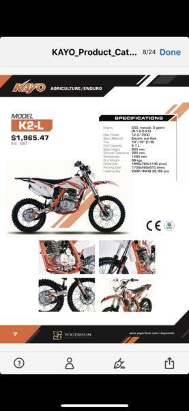 KAYO K2-L dirt bike