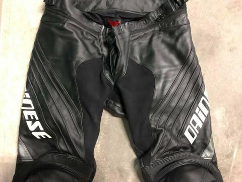 Dainese Delta 3 Black Leather Motorcycle Track Pants