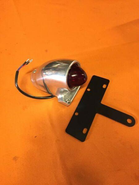 Old School Motorcycle Sparto Tail Light & Licence Plate Holder