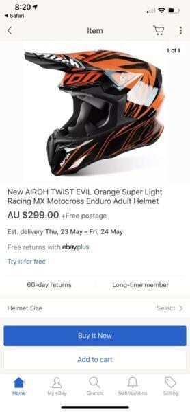 Airoh motor bike helmet