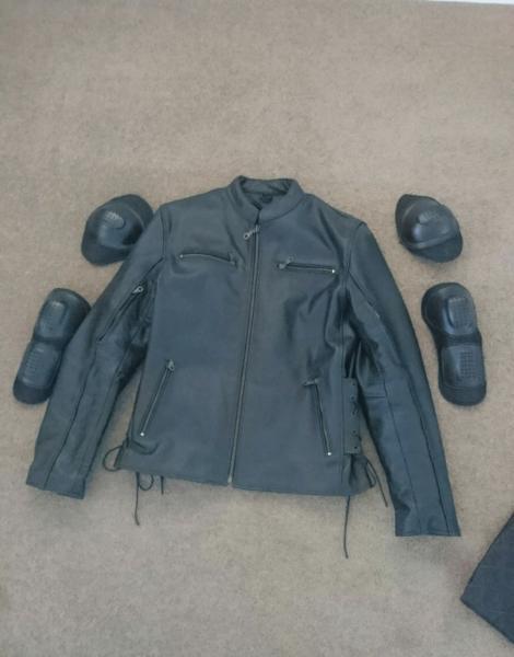 Leather Motorcycle Jacket(large)