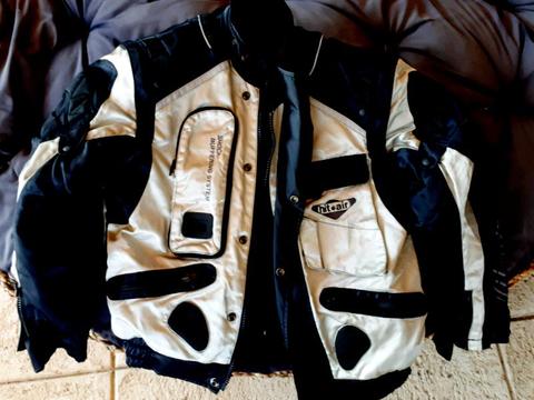 Black and grey full armour riding motorcycle jacket size S
