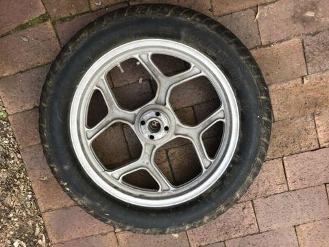 BMW K100 rear wheel and tyre