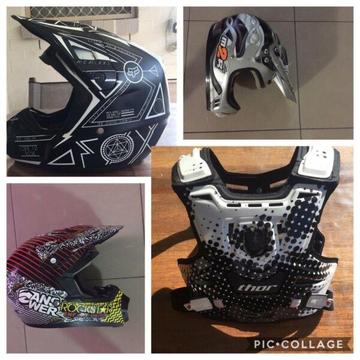 Dirtbike helmets & chest plate