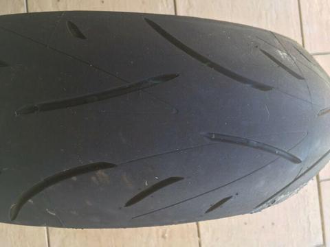 New Motorcycle Tyre (has been plugged)