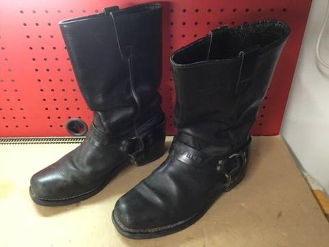 THOMAS COOK LEATHER MOTORCYCLE MOTORBIKE RIDING BOOTS SIZE 11