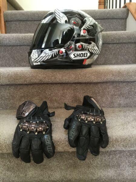 Shoei Motorcycle Helmet and Gloves