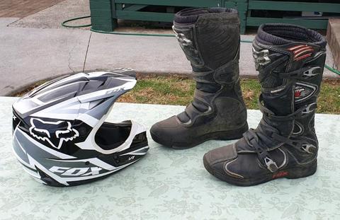 MotoX boots and helmet for sale