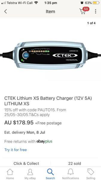 Motor Bike Lithium Battery & CTEK Lithium Charger