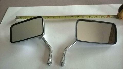 2 motorcycle mirrors chrome rectangular unused in original packaging