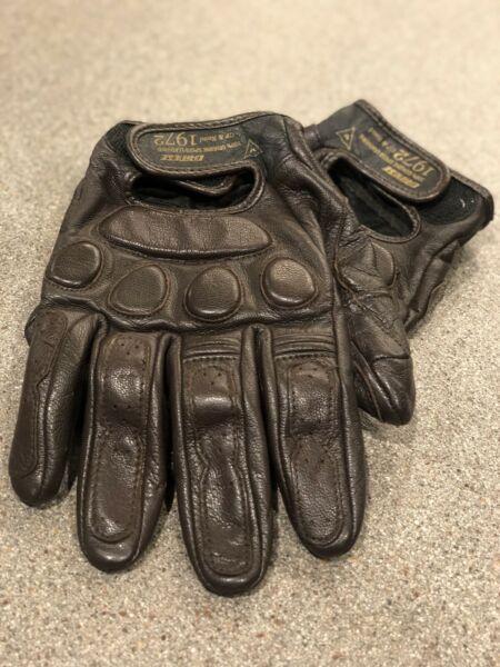 Dainese brown leather 'Black Jack' motorcycle gloves (L)