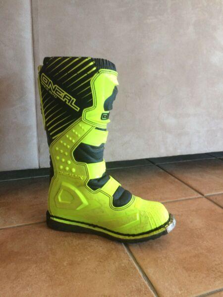 Oneal rider hi-vis yellow boots (mens size 9)