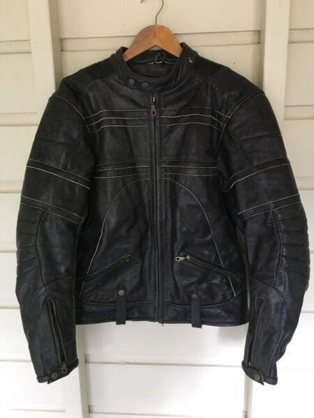 Black Venom men's leather motorcycle jacket