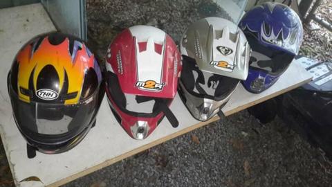 motorcycle and motorcross helmets