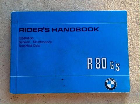 BMW R80 G/S - Riders handbook