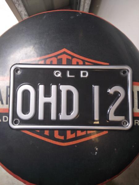 Personalised Motorcycle Number Plate, 2012 Harley Davidson