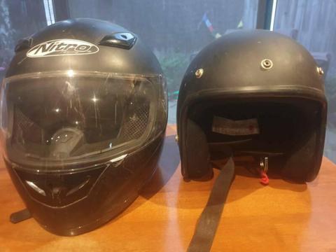 Motorbike Helmets x 2